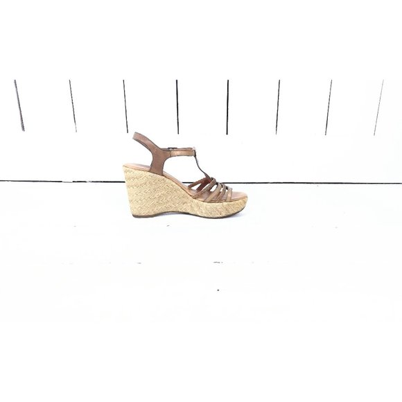 Paul Green open toe strappy leather platform wedge espadrille rope sandals - Picture 1 of 8